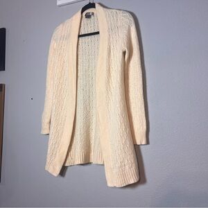 Charter Club Cardigan Sweater Cashmere Knit Open Front Cream Size Medium